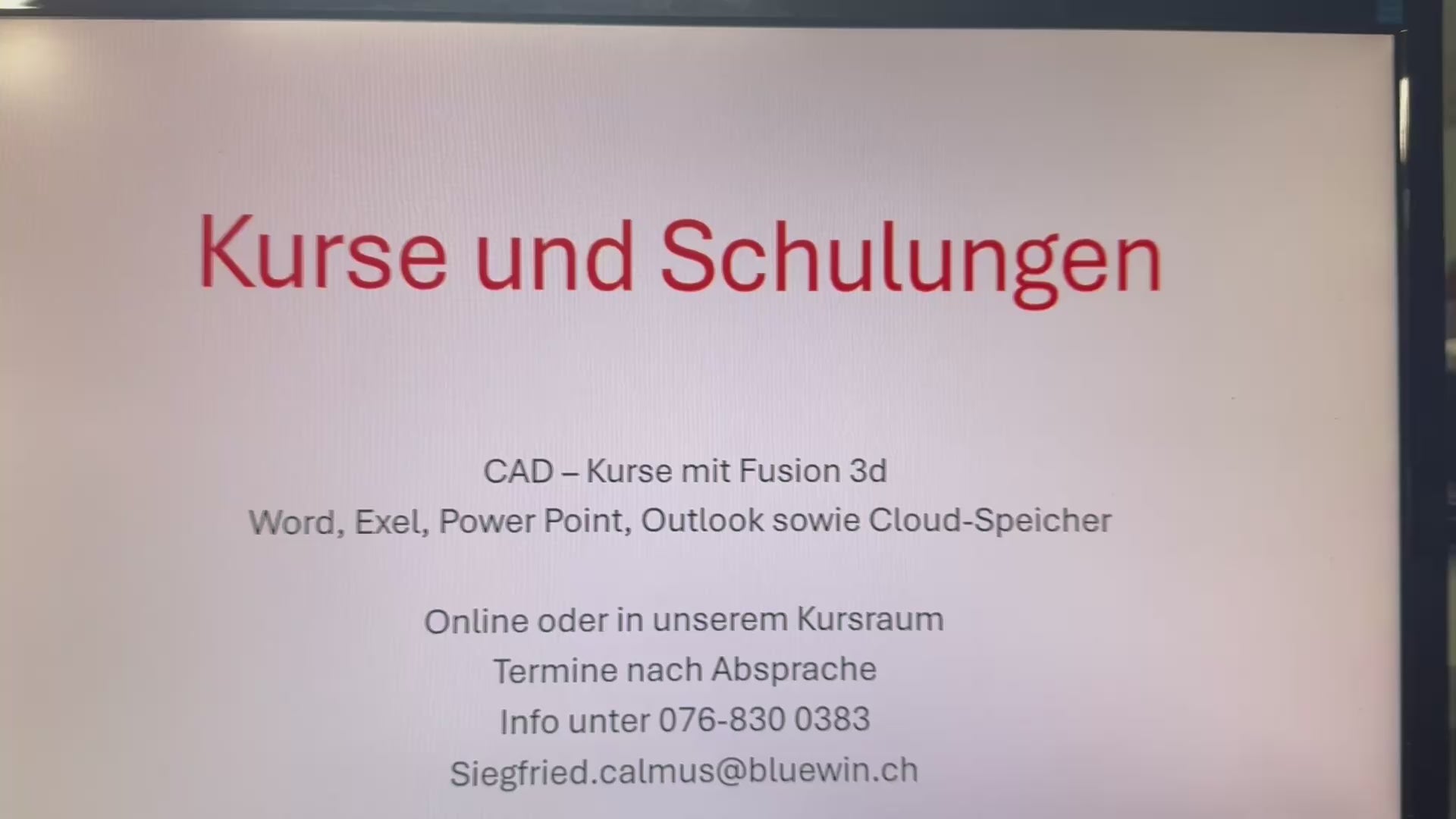 Kurse und Schulungen